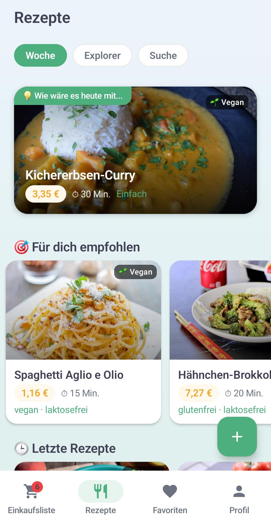 MealDeal Rezepte Übersicht